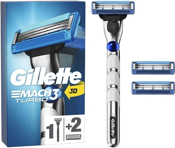 Gillette Mach3 Turbo Skraber + 3 Blade