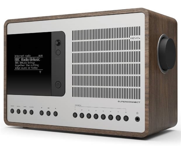 REVO SUPERCONNECT DIGITAL LUKSUS RADIO - WALNUT | SILVER ALUMINIUM